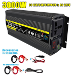 3000 W puhta siinuslaine p&auml;ikeseenergia autoinverteri toitemuunduri LED-ekraan DC12V/24V/48V/60V kuni AC 220V 110V pistikupesa muundur auto jaoks~10352