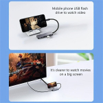 5-in-1 USB C jaotur, 4K HDTV, Kiire USB 100W PD.