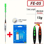 Kalastustark LED Elektrooniline Ujuv Komplekt 1tk Nutikas Ujuv+1 Komplekt Laadija Helendus 3g/5g/7g/10g/13g Hammustus Konks V&auml;rvimuutus. , FE-05DS rinkinys