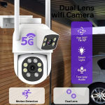 Juhtmevaba V&auml;litingimustes PTZ CCTV Kaamera, 2MP+2MP Topelt Objektiiv, 360&deg; Panoraamvaade.