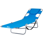 Outsunny p&auml;ikesevoodi kokkupandav aialauas lamamistool lugemisaknaga, peapadi, lamamistool 5 asendis reguleeritava seljatoega, ilmastikukindel matkatool, max. koormus 120 kg, aeda, randa, basseini, sinine