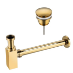 Komplekt Klik Klak D universaalne stopper Gold + Siphon square Gold
