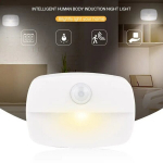 1tk Juhtmevaba Inimkeha Sensor Lamp, LED &Ouml;&ouml;lamp Koridori Lamp, Garderoobi Lamp Kapi Lamp Vannitoa Lamp Trepi Lamp, Patarei Toitel (Ilma Pistmikuta)., Balta &scaron;viesa-1vnt