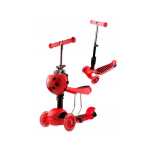 Kolmerattaline t&otilde;ukeratas 3in1 istmega punase v&auml;rviga