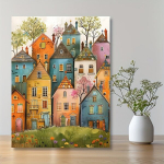 V&otilde;luv&auml;ikese K&uuml;la L&otilde;uenditr&uuml;kk - V&otilde;luv V&auml;rviline Maja Seinakunst Kodu ja Magamistoa Sisustuseks Pickify