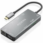 HUB AISENS USB-C DOKK 9 IN 1 USB-C 2XHDMI RJ45 2XUSB-A 3.0 USB-A 2.0 PD
