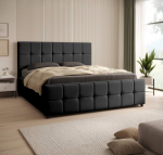 Voodi EMPRESS + Madrats SAPNAS 2 XL|160x200|Must|Veluur