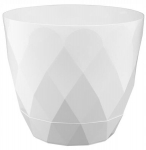 Valge plastikust pott 19.3x22cm korpus koos alusega