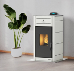 Unica 12 kW keskk&uuml;tte pelletikamin, valge