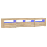 telerikapp，telerialus LED-tuledega, Sonoma tamm, 210x35x40 cm CFE24536