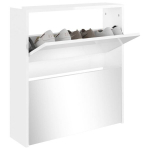 jalatsikapp，2 sahtliga kingakapp peegliga, k&otilde;rgl&auml;ikega valge 63x17x67 cm CFE707805
