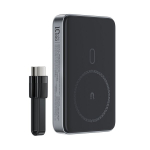 Akupank Magnetiline powerbank 10000mAh induktiivlaadimisega, 2x USB-C PD 30W, must
