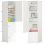 Modulaarne riidekapp garderoobi valge raamaturiiuli veerg