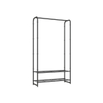 Riidepuu, SONGMICS, 29x73x158.4 cm, Mattmust