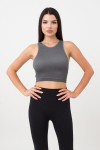 &Otilde;mblusteta ribikangast topp laiade &otilde;lapaeltega HALTER TOP RIB Giulia, v&auml;rv poppy seed