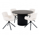 S&ouml;&ouml;gitoa komplekt Boavista & Amorim, laud + 4 tooli, tumepruun/valge