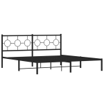 kaheinimese voodi，t&auml;iskasvanu voodi，metallist voodiraam peatsiga, must, 180 x 200 cm CFE6765897