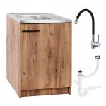 K&ouml;&ouml;gikapp, kraanikaussi, sifoon, segisti beež, kuldne tamm, 60x50cm