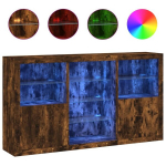 puhvetkapp，kummut，kapp LED-tuledega, suitsutatud tamm, 181,5 x 37 x 100 cm CFE67722