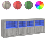 puhvetkapp，kummut，kapp LED-tuledega, hall Sonoma tamm, 202 x 37 x 67 cm CFE60719