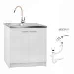 P&uuml;stine k&ouml;&ouml;gikapp, kraanikauss, ooteruum, paindlik segistuskraan, beež, 80cm