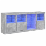puhvetkapp，kummut，kapp LED-tulega, betoonhall, 164 x 37 x 67 cm CFE10024