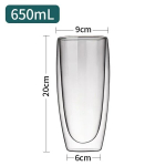 Topelt seinaklaasi kohvitass - 650 ml, 4 tk.