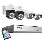 IP kaamera ZOSI 2 tk C296 WiFi 5MP ja 2 tk C182 WiFi 8MP + NVR 8ch + 2TB HDD