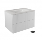 Seinale kinnitatav vannitoakapp kraanikausiga Besco Akya Linea, 66 cm, valge