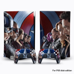 PS5DG-0067-Captain America Iron Man vin&uuml;&uuml;lkleebis PS5 ketta v&auml;ljaande konsooli jaoks ja 2 juhtnurk kleebis katteta lisaseadmeid, PS5dg-0067