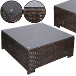 Modulaarne aiam&ouml;&ouml;bli komplekt Springos GF0062 laud, tugitool, diivan, 4 moodulit, pruun-kreem