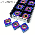 10tk Nano Sinine Karbiid Treiplaadid - CNMG120404 & CNMG120408, Treimist&ouml;&ouml;riistad Metallit&ouml;&ouml;tluseks, 10 vnt. CNMG120408-MA