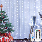 300 LED j&otilde;ulutulukomplekt USB-puldi ja 8 režiimiga., baltas