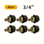 6tk Industriaalne Steampunk Must Malm Toruliitmikud - 3/4 Keermega, Painduvad Metall&uuml;hendused Manomeetri ja Ventiiliga DIY Riiulitele, M&ouml;&ouml;blile ja Retro Sisekujundusele, 3/4 &scaron;viesos &scaron;altinio galvutės jungtis