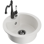 &Uuml;hekordne graniidist valamu Mexen Diego k&ouml;&ouml;gisegistiga Carla, Valge - 6512-20-670700-70