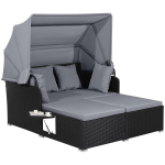 Costway Rattan lamamistool 2 inimesele, hall