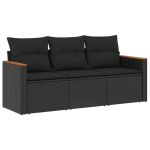 3-osaline aiadiivanikomplekt，aiam&ouml;&ouml;bli komplekt，V&auml;lim&ouml;&ouml;bli komplekt patjadega, must, pol&uuml;rotang CFE961924