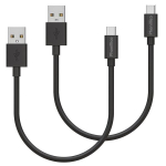 Partii 2 Kaableid 20cm USB-C Must Xiaomi 12/12X/12 Pro/11T 5G/11T PRO 5G Phonillico&reg;