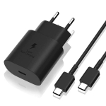 S&uuml;learvuti laadija Kiire laadija 25W + USB-C USB-C kaabel Samsung Galaxy A05 / A05S / A15 4G / A15 5G / A25 5G / A35 5G / S23 FE Phonillico&reg;