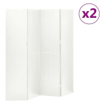 4 paneeliga ruumijagaja 2 tk, valge, 160 x 180 cm, teras, vidaXL, Balta