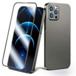 Joyroom 360 Full Case front and back cover for iPhone 13 Pro Max + tempered glass screen protector grey (JR-BP928 tranish) (Grey)