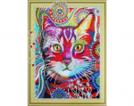 Teemantmosaiigi komplekt 30 x 40 cm, "Kass v&otilde;idelinos"