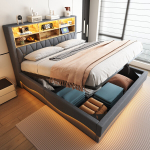 Pehmendatud voodi, h&uuml;drauliline, LED, USB, 180x200 cm, 1 tk