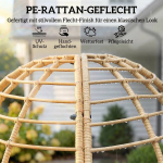 Aiatool jalametega 76x65x147 cm beež rattan