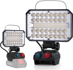Kaasaskantav LED-t&ouml;&ouml;lamp (ilma akuta) Kernowo, &uuml;hilduv Makita akuga, 23 &times; 11 cm, must