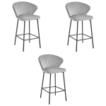 3-osaline baaritoolide komplekt Gatta, hall/must