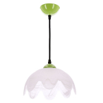 Candellux dekoratiivne ripplamp, pistaatsia ja valge vari, 1xE27 60W