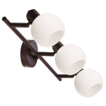 Laelamp Candellux Grano &scaron;okolaadipruun 3xE14 40W valge klaasist kupliga