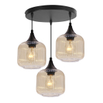 Rippvalgusti Candellux Estas 3xE27 merevaigukollane klaasist varjund