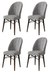 4 tooli komplekt Ritim, hall/pruun